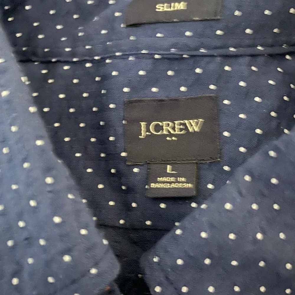 J. Crew Blue Casual Button Down Shirt with Geometric Pattern